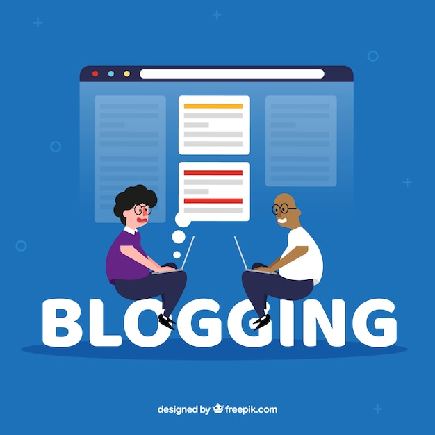 Vettore gratuito concetto di parola blogging