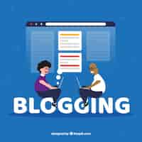 Vettore gratuito concetto di parola blogging