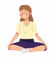 Free vector blond female athlete practicing yoga character
