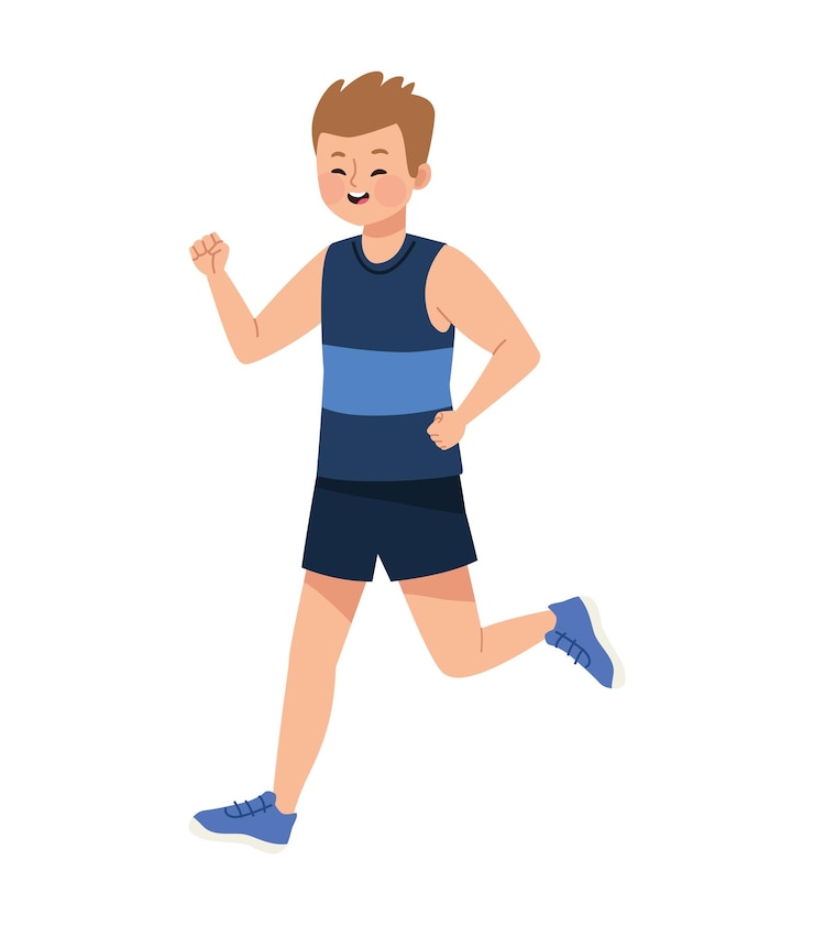 Free Vector blond male athlete running character