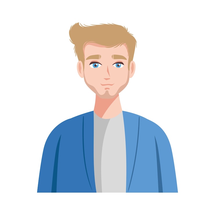 Free Vector blond man stylish