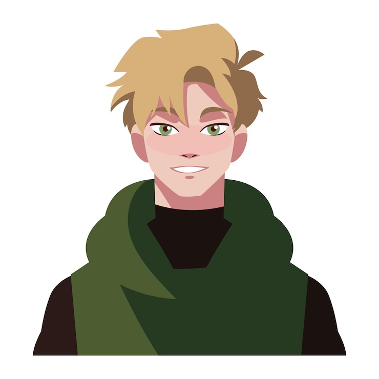 Free Vector blond man young icon isolated
