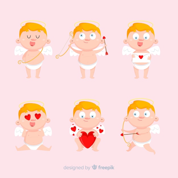 Free vector blonde valentine cupid collection