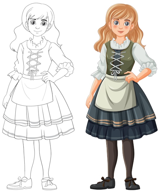 Free vector blonde woman in german bavarian outfit