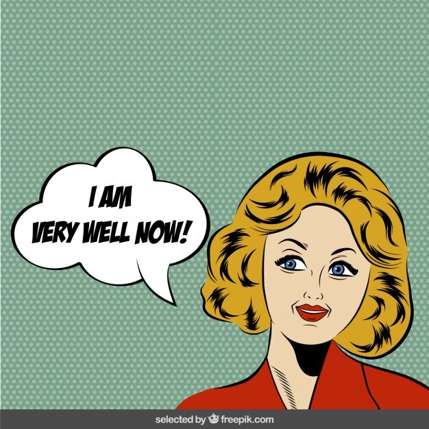 Free Vector blonde woman with speech bubble