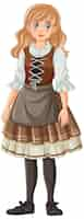 Free vector blondehaired woman in german bavarian outfit