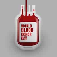Vettore gratuito flacone per la donazione del sangue per la giornata mondiale del donatore di sangue