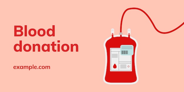 Шаблон кампании по донорству крови вектор блог баннер в минималистском стиле