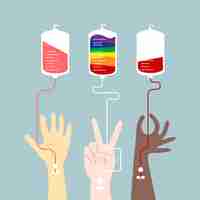 Free vector blood donation concept vector illustration