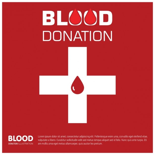 Free vector blood donation red background