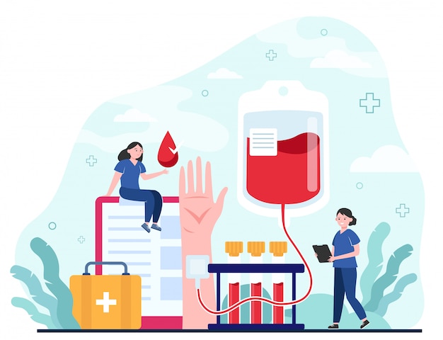헌혈자와 간호사