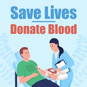 モックアップ後​の​献血者​ソーシャルメディア​。​命​を​救う​献血​フレーズ​。 web​バナーデザインテンプレート​。​ボランティア​ブースター​、​碑文付き​の​コンテンツレイアウト​。​ポスター​、​印刷​広告​、​フラット​な​イラスト
