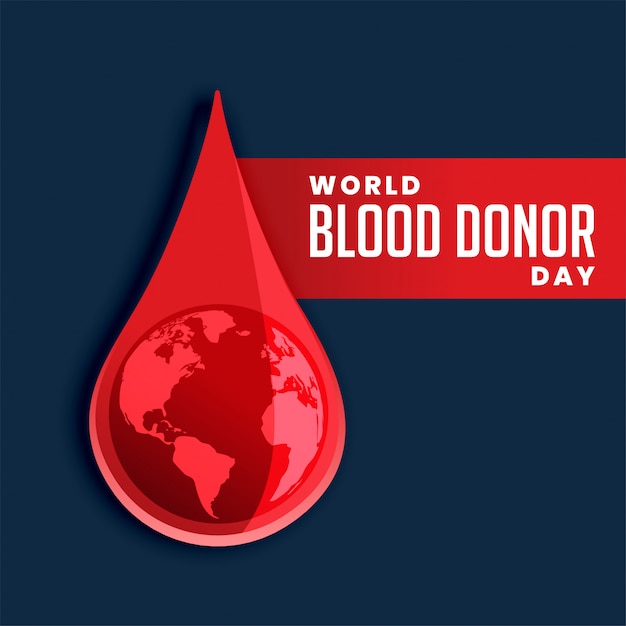 Free vector blood drop with earth