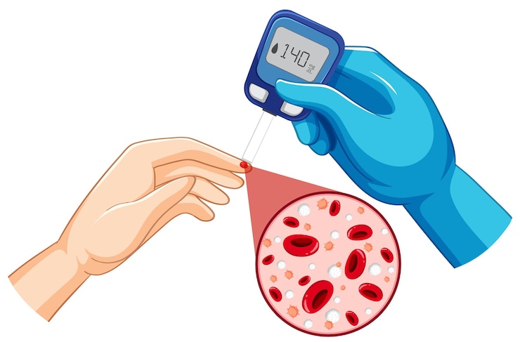 Free Vector blood glucose monitoring illustration
