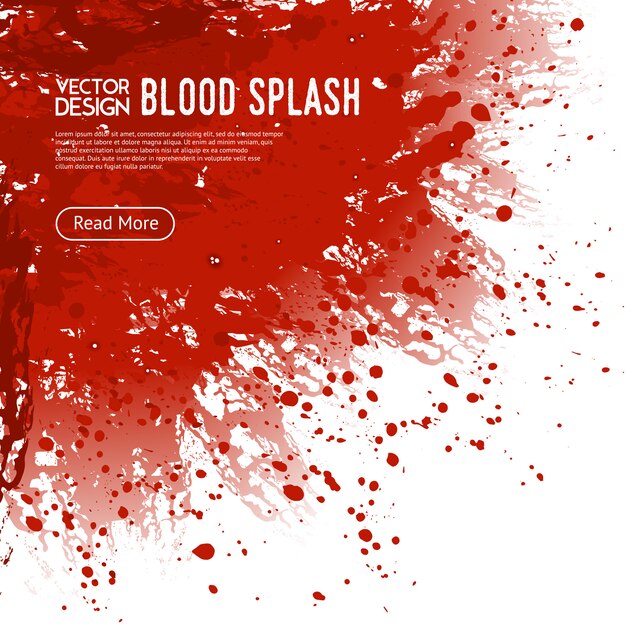 血のしぶきの背景のWebページデザインポスター