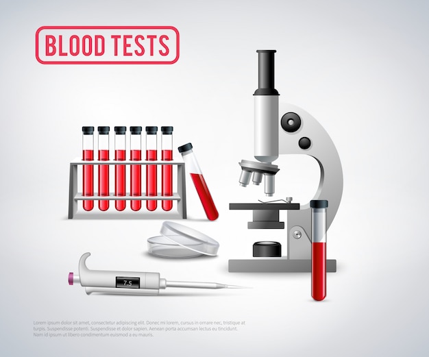 Free vector blood testing set background