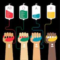 Free vector blood transfusion concept vector illustration