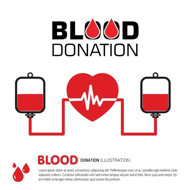 Free vector blood transfusion process background