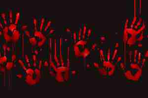 Бесплатное векторное изображение Кровавый отпечаток руки на заднем плане