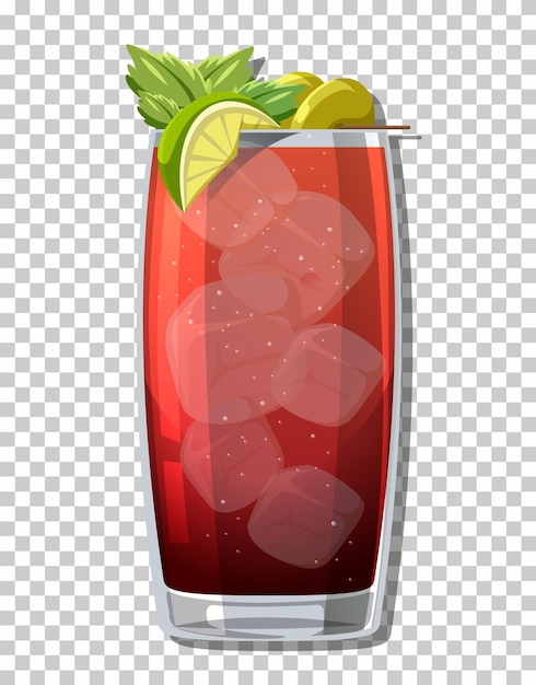 Free vector bloody mary cocktail in glass