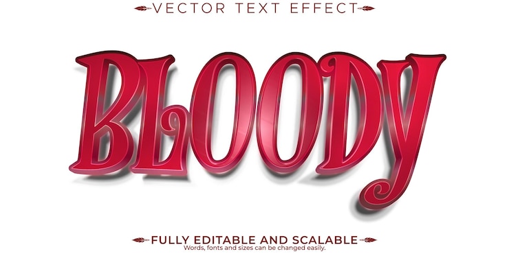 मुफ़्त वेक्टर bloody text effect editable horror and scary text style