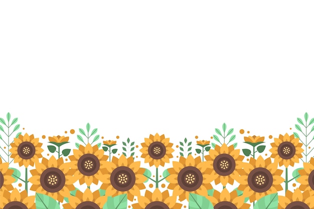 Free vector bloomed sunflower border background