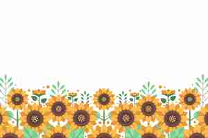 Free vector bloomed sunflower border background