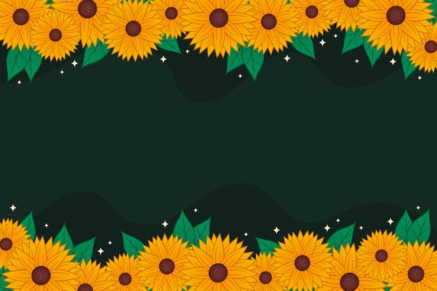 Free Vector bloomed sunflower border background
