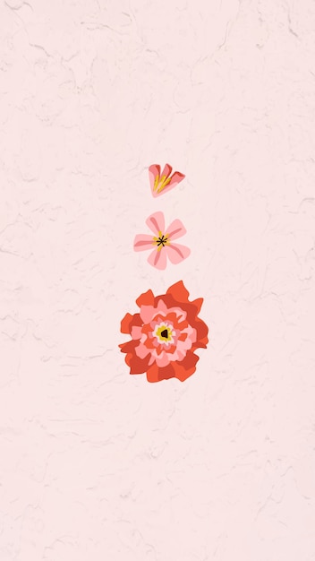 Free vector blooming carnation on a pink wallpaper vector