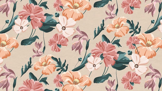 Blooming colorful flower seamless pattern