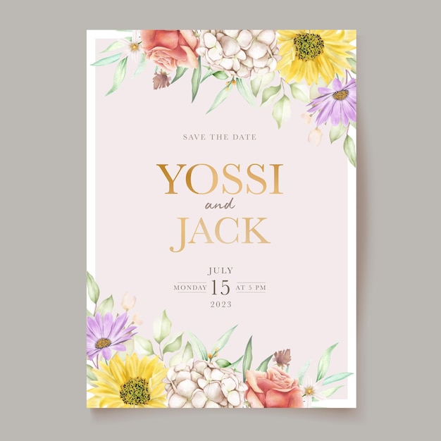 Blooming floral spring invitation card