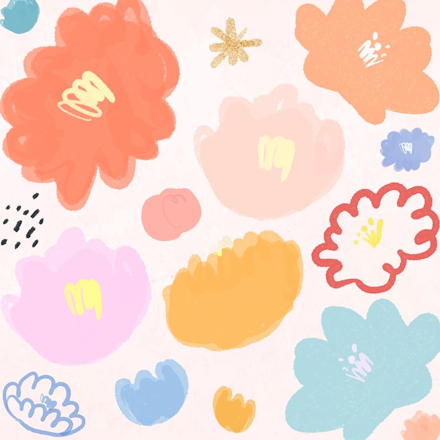 Free vector blooming flower background vector floral illustration