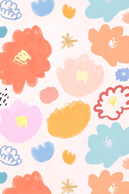 Free vector blooming flower background vector floral illustration