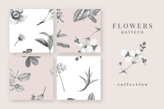 Blooming flowers pattern  collection