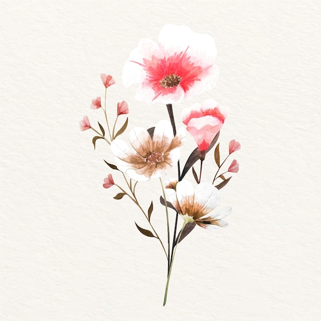 Бесплатное векторное изображение Цветущий винтажный цветочный букет