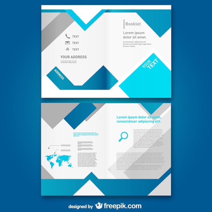 Free Vector bloue booklet template