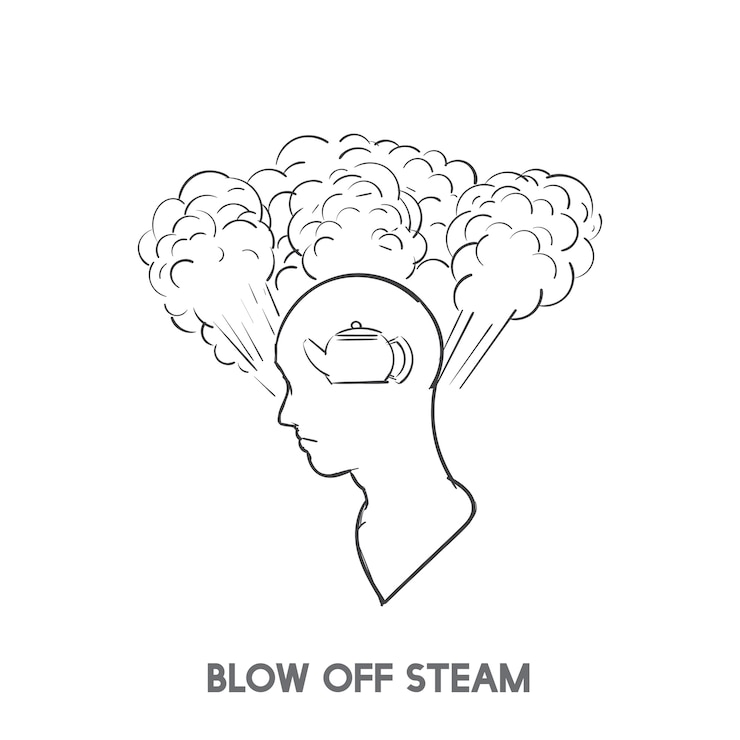 Free Vector blow off steam idiom vector