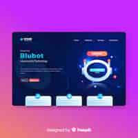 Free vector blubot landing page template