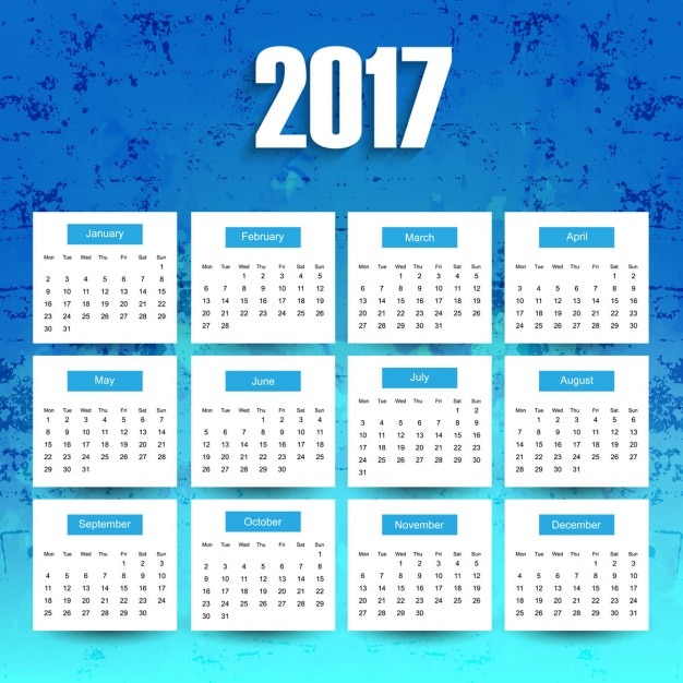 Blu 2017 calendario