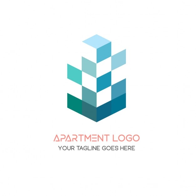 Blue 3d geometric logo