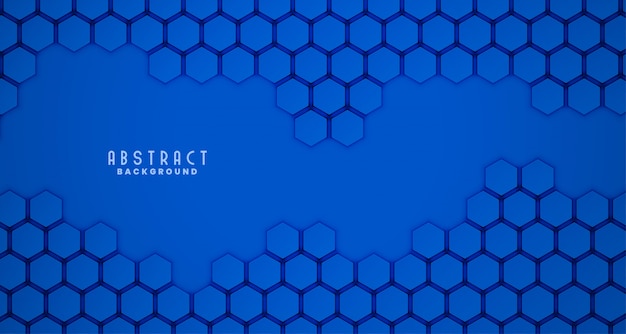 Blue 3d hexagonal clean background