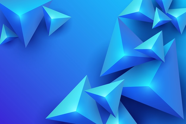 青い3 d三角形の背景