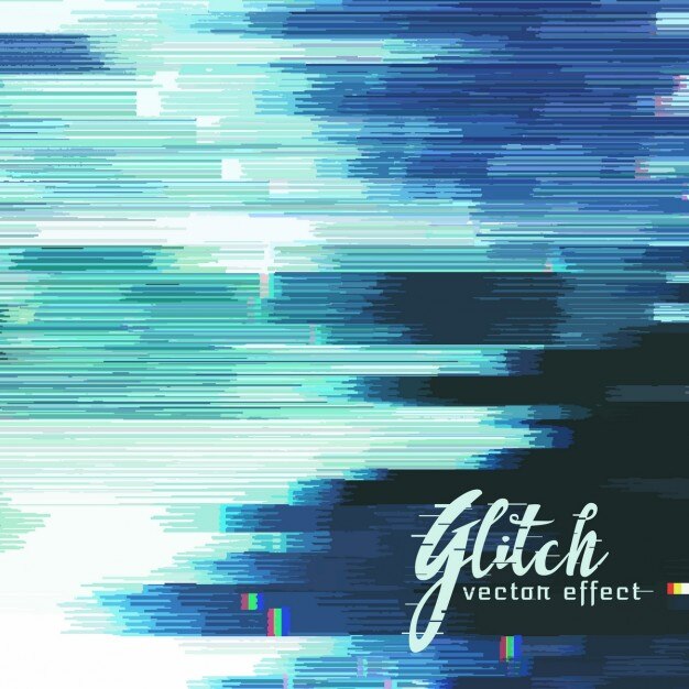 Free Vector blue abstract background, glitch effect