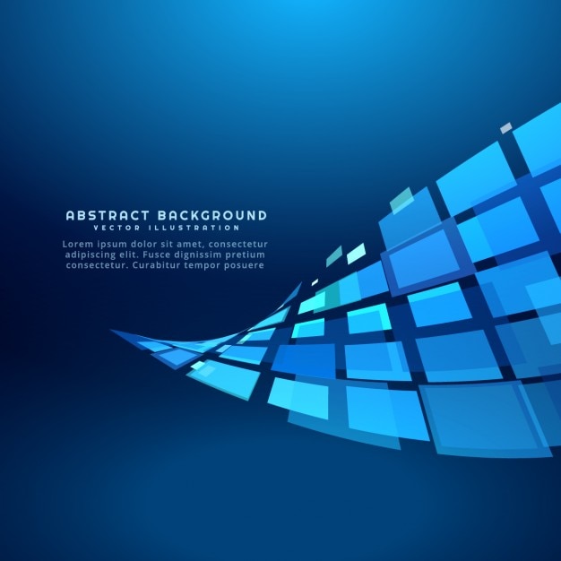 Free vector blue abstract background with checkered wave