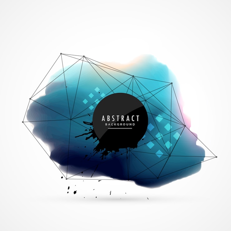 Free Vector blue abstract background with paint stains