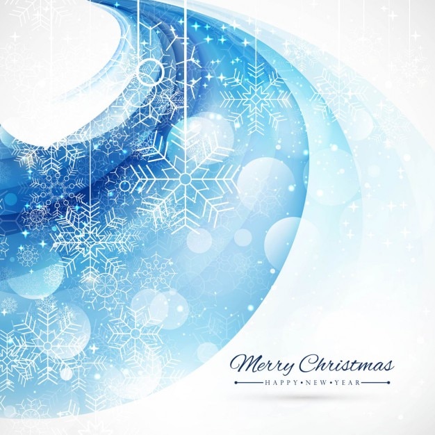 Blue abstract background with snowflakes