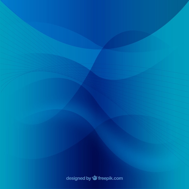 Синий абстрактный фон с волнистыми формами