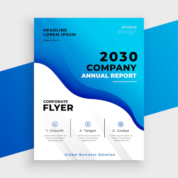 Free vector blue abstract business annual report template