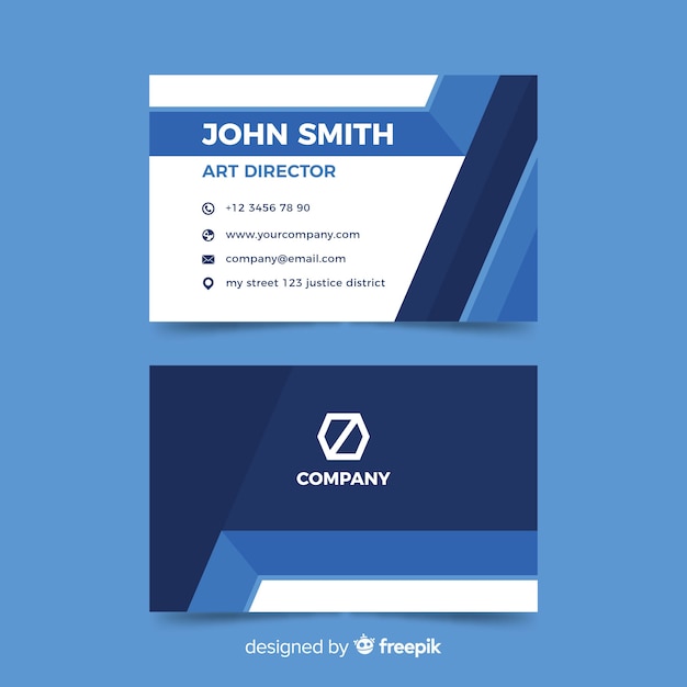 Blue abstract business card template