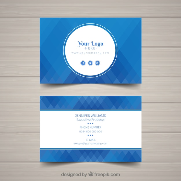 Blue abstract business card